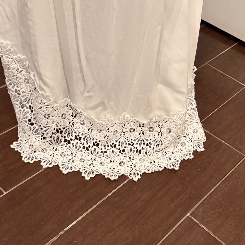 Strapless Lace-Trimmed Maxi Dress Perfect for Special Occasions or the Beach! - Picture 4 of 5